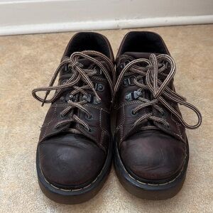 Dr Martens 8B68 Chunky Brown Leather Lace Up Oxfords sz 8 men’s!